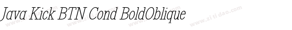 Java Kick BTN Cond BoldOblique字体转换
